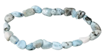 Armband aus Trommelsteinen Larimar AA 5-8 mm