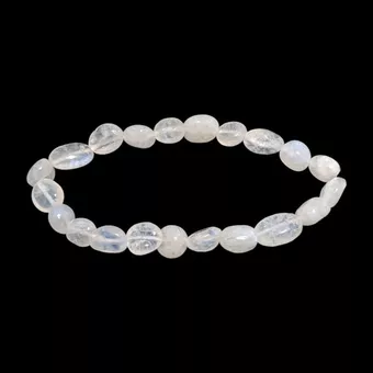 Weißer Mondstein Peristerit Trommelstein-Armband A+ 6-8mm