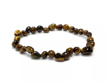 Tigerauge-Armband mit Trommelsteinen A 6–8 mm