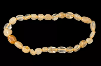 A-Rutil-Bergkristall-Armband mit Trommelsteinen