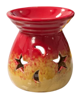 Keramik-Ölbrenner mit rotem Farbverlauf, 8,5 cm