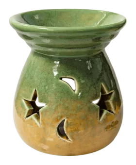 Keramik-Ölbrenner mit grünem Farbverlauf, 8,5 cm
