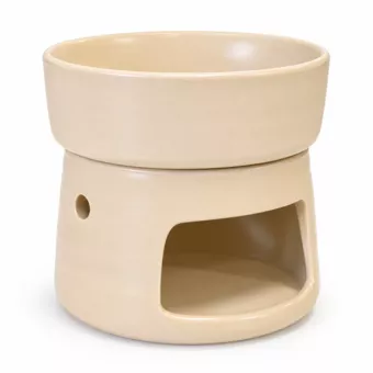Hellbeiger Duftbrenner aus Keramik, 9,3 cm