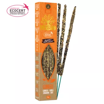 Herbio Zimt Ecocert Smudge Räucherstäbchen 20g