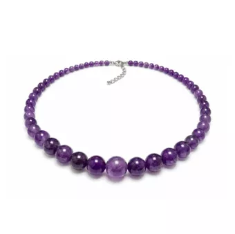 Verlaufskette aus Amethyst A+ Perlen 4-12mm 50cm