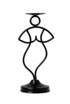 Schwarzer Metall-Kerzenhalter Tänzerin-Silhouette 27cm