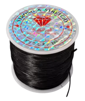 Elastischer Draht flach Schwarz 50m