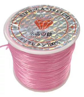 Hellrosa flacher elastischer Faden 50 m