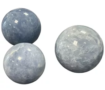 3 polierte blaue Calcit-Kugeln 1.853k