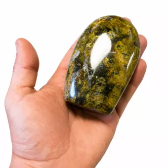 Polierter grüner Opalblock, 0,390 kg