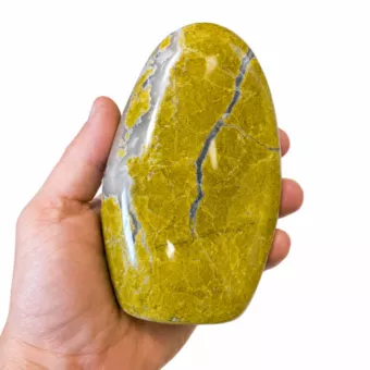 Polierter grüner Opalblock, 0,870 kg