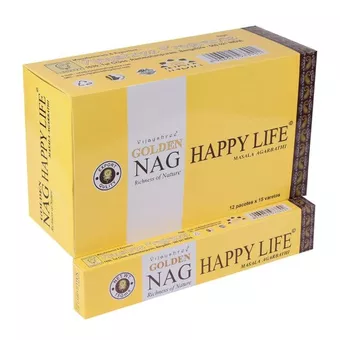 Räucherstäbchen Vijayshree Golden Nag Happy Life 15g