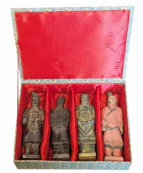 Set mit 4 Imperial Warrior-Statuen aus Terrakotta, 15 cm