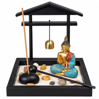 Zen-Garten mit Buddha und Torii 15 cm