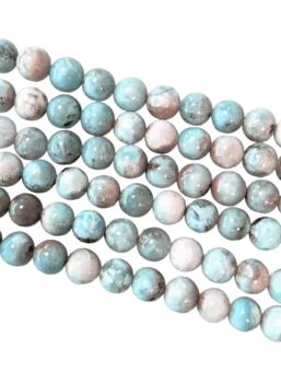 Larimar A runde Perlen 7–8 mm auf 40 cm Faden