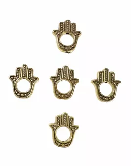 Metall-Charm-Perlen Hand der Fatma golden 14 mm 100 Stück