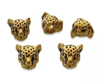 Goldene Leopardenkopf-Abstandsperlen 9 mm 30 Stück