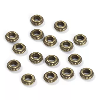 Charm-Perlen Spacer-Rondelle bronzefarben 6 mm x 100