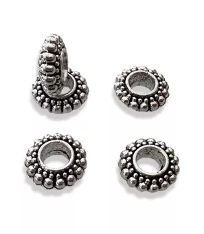 Spacer-Charm-Perlen Silber Rondelle 7mm x100