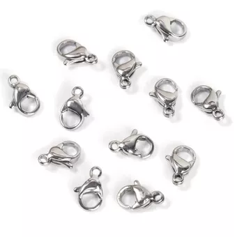 Karabinerverschlüsse aus Silberlegierung 10 mm 100 Stück