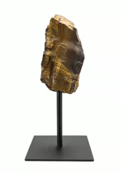 Rohes Tigerauge auf Schwarzem Metallständer 17-20 cm 400-700 g
