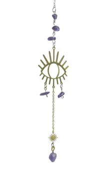 Mobiler Sonnenfänger gegen den bösen Blick Amethyst Gold 40cm