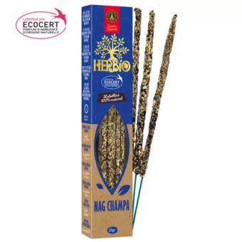 Herbio Nag Champa Ecocert Smudge Räucherstäbchen 20g