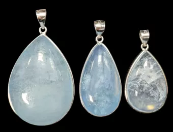 925 Silber Anhänger Aquamarin AAA 3 Stück 21,05g