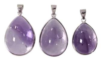925 Silber Amethyst Anhänger AAA 3 Stück 16.29g