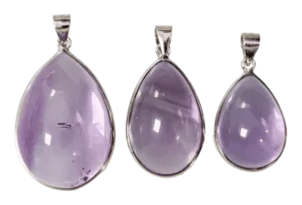 925 Silber Amethyst Anhänger AAA 3 Stück 15.76g