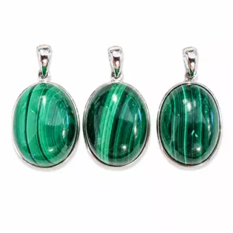 Anhänger Silber 925 Malachit AAA 3 Stück 11,13g