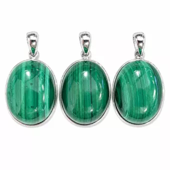 Anhänger Silber 925 Malachit AAA 3 Stück 11,83g