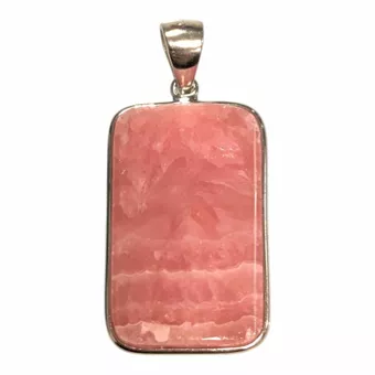 Rhodochrosit-Anhänger aus 925er Sterlingsilber, AAA-Silber, 1 Stück, 4,3 g