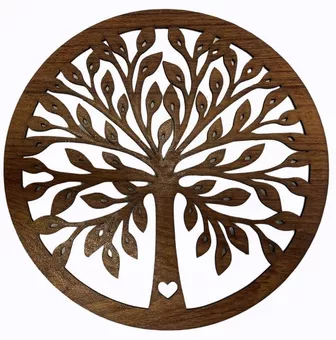 Magnetisches Holzschild mit Lebensbaum und Herz, 18 cm, für HMD999