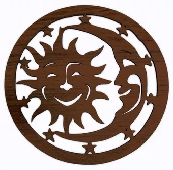Magnetisches Sonnen- und Mondschild aus Holz, 18 cm, für HMD999