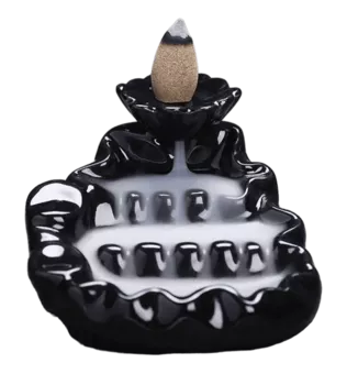 Blackflow Räucherstäbchenhalter Keramik Flusswasserfall 10 cm