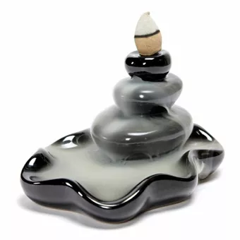Räucherstäbchenhalter Rückflussbrunnen aus Keramik Stein Zen