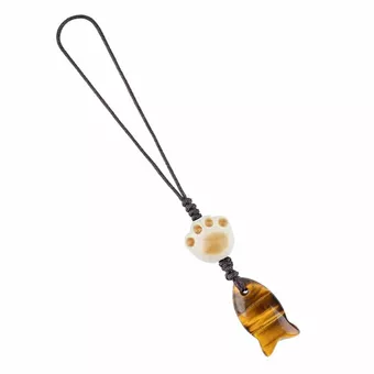 Tigeraugen-Fisch-Taschenanhänger A x3