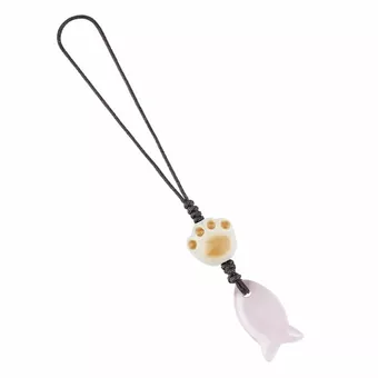 Rosenquarz-Fisch-Taschenanhänger A x3