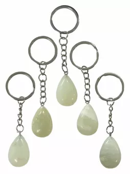 A Chinesischer Jade-Tropfen-Schlüsselanhänger 30 mm x 5