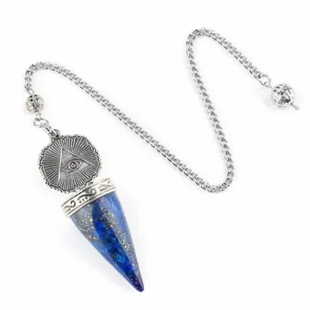 Lapislazuli-Pendel A mit versilbertem Schutzauge
