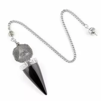 Pendel Obsidian A Schutzauge Silber