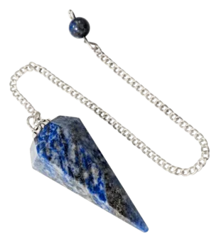 Konisches Lapislazuli-Pendel, 6 Gesichter