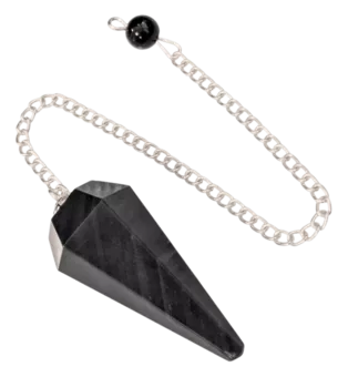 Konisches Himmelsauge-Obsidian-Pendel, 6 Gesichter