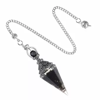 Schwarzes Obsidian-Orgonit-Pendel 6 Gesichter