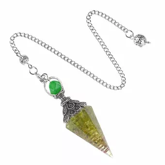6-seitiges Peridot-Orgonit-Pendel