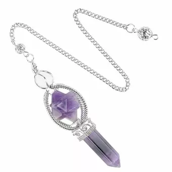 Amethyst Merkaba Pendel 6 Gesichter