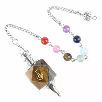 Tigerauge Reiki ChoKu Rei 7 Chakren Sechseckpendel