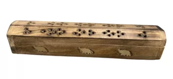Räucherstäbchenhalter-Box aus Papri-Holz, Elefant, 30 cm, 2 Stück