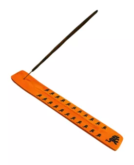 Mango Ski Orange und Elefant Holz Räucherstäbchenhalter 26cm x10